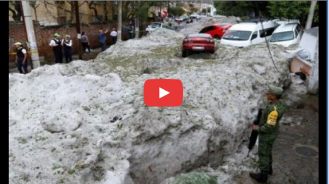 30 dərəcə istidə dolu yağdı: şəhər buz altında qaldı