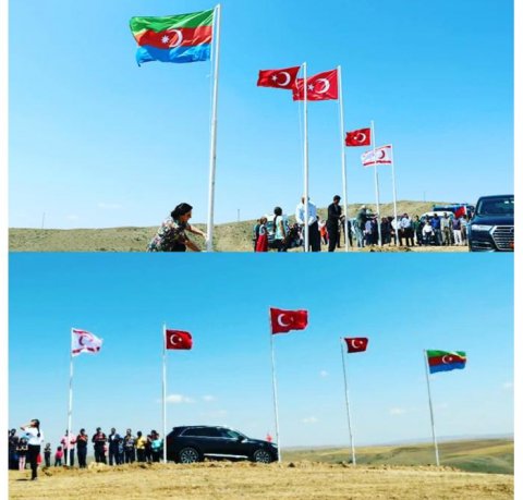 Türkiyədə Azərbaycan bayrağını tərs asdılar - ŞƏKİLLƏR