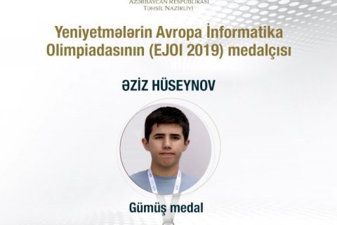 Azərbaycanlı şagird Avropa İnformatika Olimpiadasında 2-ci yeri tutdu