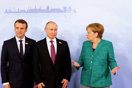 Putin, Merkel və Makron arasında telefon danışığı olub