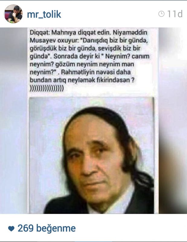 Tolik Niyaməddin Musayevlə bağlı görün nə paylaşdı ?! 