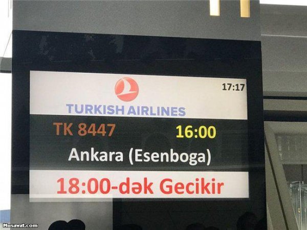 Bakı-Ankara reysi bu xanıma görə təxirə salındı 