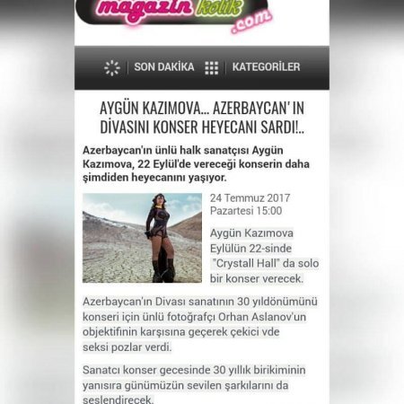Aygün Kazımova yenidən türk mətbuatında Aygün Kazımova yenidən türk mətbuatında