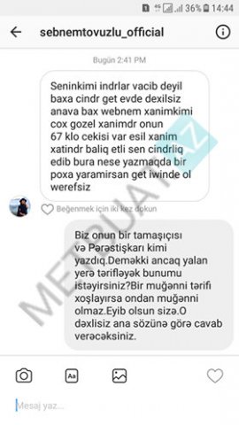 Şəbnəm Tovuzlu tamaşaçıya söydü: "Get anana..."