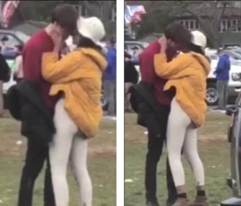 Obamanın qızı küçədə sevgilisi ilə öpüşdü 