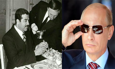 ŞOK FOTOFAKT: Putin Səddamın XİDMƏTÇİSİ OLUB