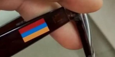 Bakıda erməni təbliğatı: üzərində Ermənistan bayrağı olan eynək satılır (VİDEO)