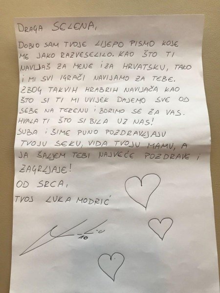 Luka Modriç ağır xəstəlikdən əziyyət çəkən Selenaya cavab verib - FOTO