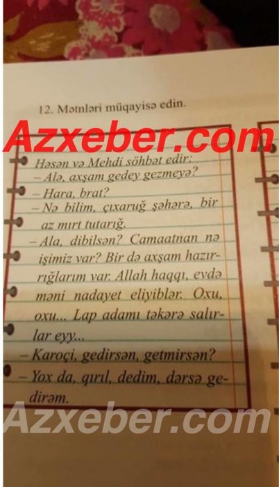 ""Allah haqqı, evdə məni "nadayet" ediblər" - Azərbaycan dili kitabında BİABIRÇILIQ - FOTO