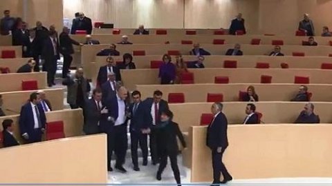 Gürcü deputatlar arasında dava - Video