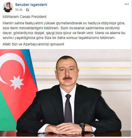 Prezident əməkdar artistə ev hədiyyə etdi - AÇIQLAMA