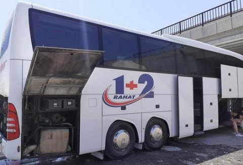 Bakı-İstanbul sərnişin avtobusunda yanğın