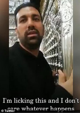İranda koronavirusa yoluxmamaq üçün türbələri yalayırlar - ŞƏKİL