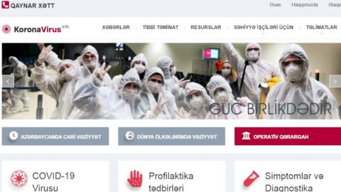 Azərbaycanda  koronavirusinfo.az informasiya portalı istifadəyə verildi