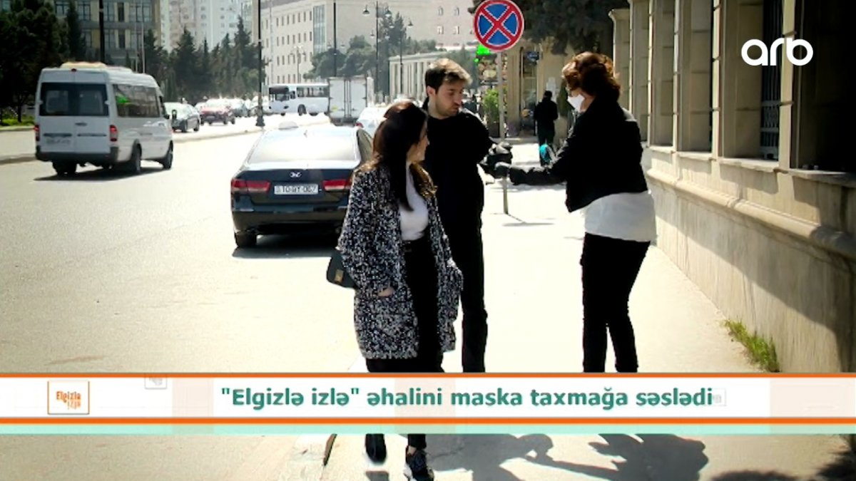 ARB TV əməkdaşları Bakı sakinlərinə tibbi maska payladı — VİDEO