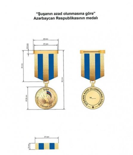 “Şuşanın azad olunmasına görə” medalı haqqında əsasnamə təsdiq edildi - Şəkil