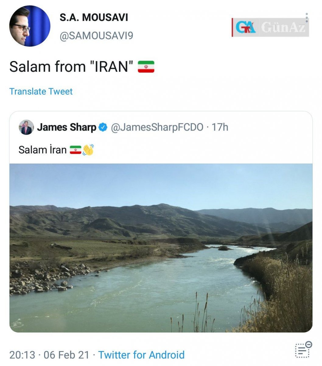 İngilis səfirin Araz paylaşımı İranda etiraz yaratdı – Musəvi cavab verdi