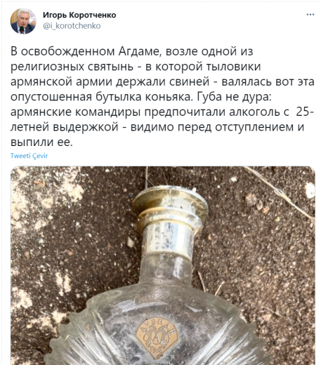 Rusiyalı hərbi ekspert erməni komandirlərin içki düşkünlüyündən yazdı – ŞƏKİL
