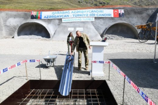 Prezident Murovdağ tunelinin təməlini qoydu