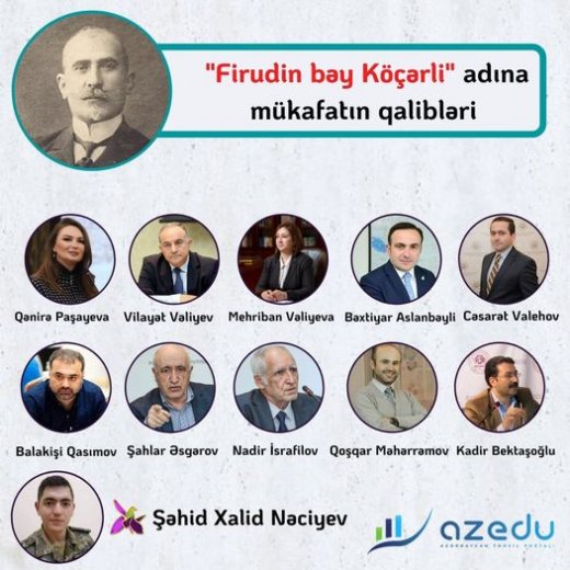 “Firudin bəy Köçərli” mükafatının qalibləri - SİYAHI